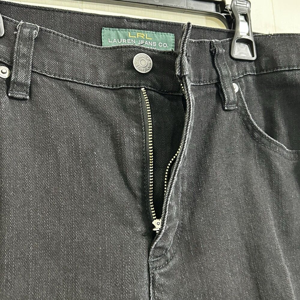 Ralph Lauren Straight Jeans Women’s size 12 Black Mid-Rise Pockets Denim Jeans - Picture 5 of 16